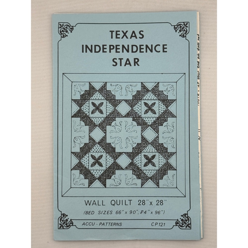 Texas Independence Star Accu-Patterns Quilt Pattern CP-121